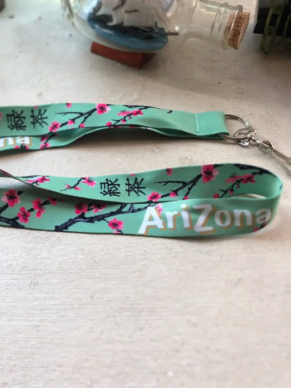 Arizona Iced Tea Company Collectible Green Tea Lanyard Cherry Blossom Pattern